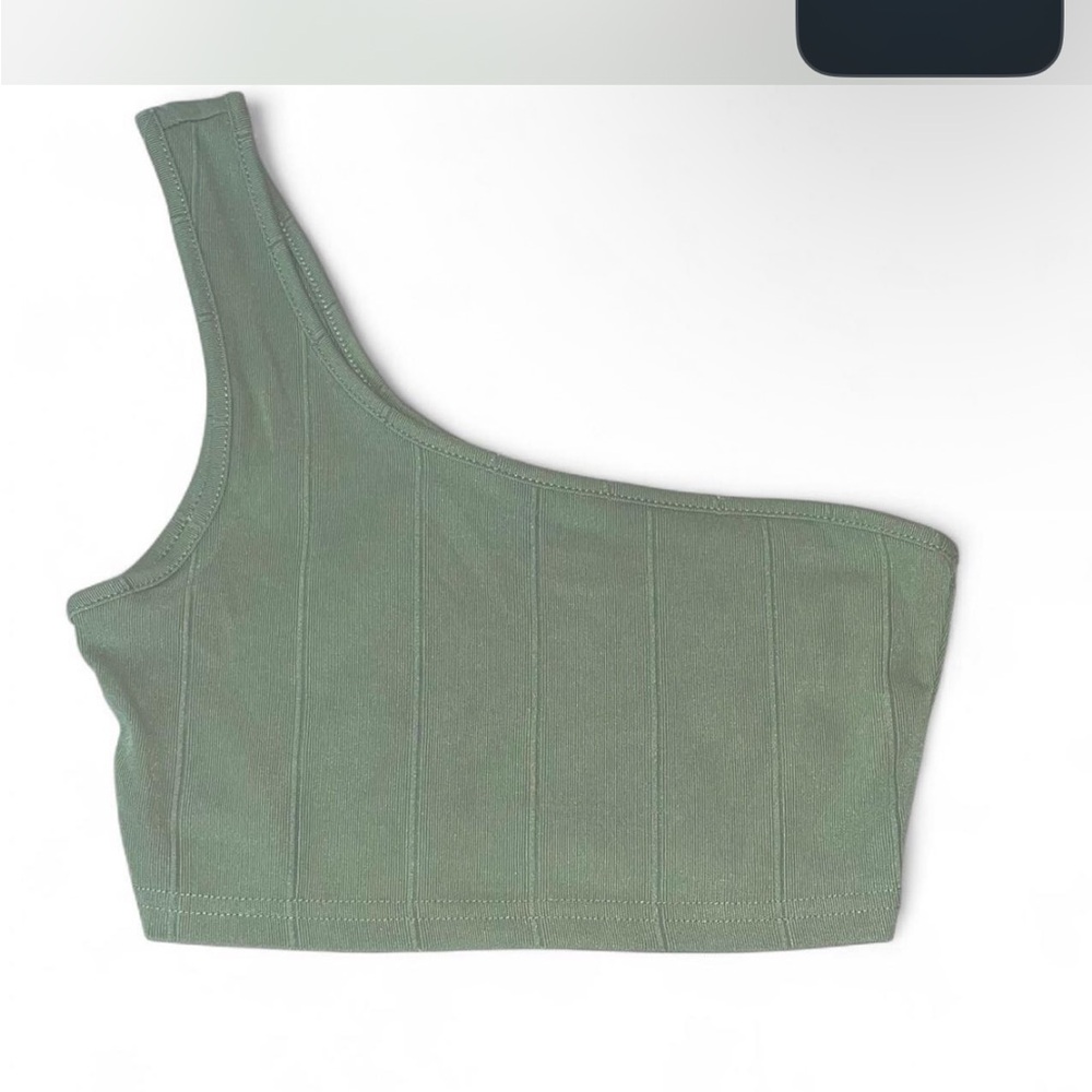One-Shoulder Green Top